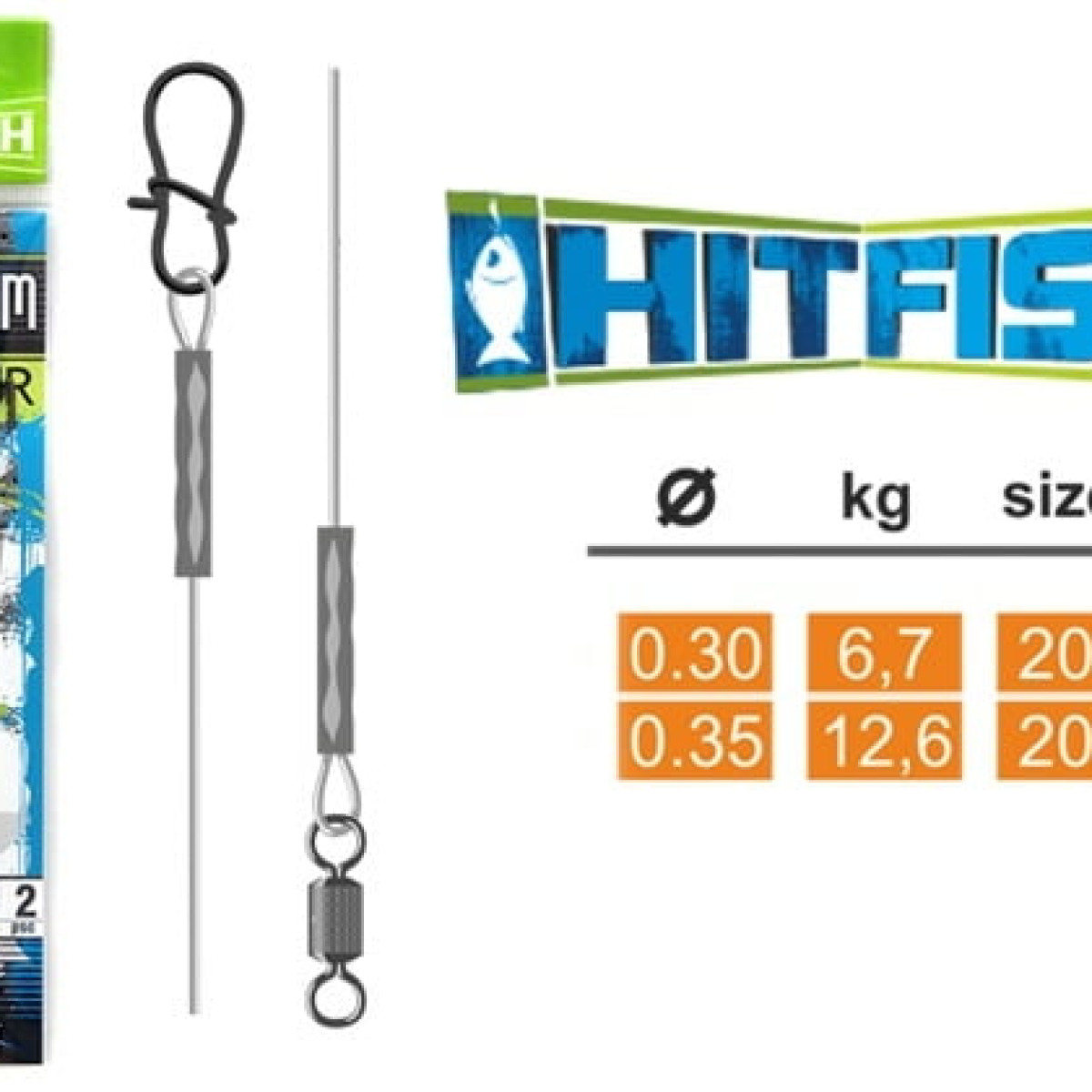 Поводок HitFish Titanium Leader белый 150мм